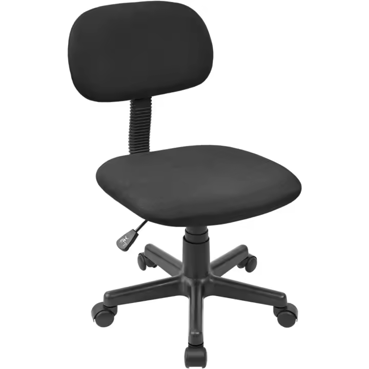 Silla de oficina ergonómica Diseño compacto, ajustable en altura, respalda acolchada, ruedas giratorias para escritorio, estudio o teletrabajo en casa u oficina - 1