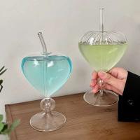 Copa de Vino en Forma de Corazón con Paja Ideal para Té, Cerveza, Jugo, Leche, Café Barra en Casa - details 6