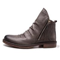 Botas de hombre con suela antideslizante y doble cremallera Botas con borlas Botas de cuero para hombre - details 8