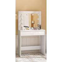 Maquillaje con Espejo 4 Cajones Mesa de Maquillaje con Taburete Moderno Cosmético con 10 Bombillas LED 90x40x140cm Blanco 0029SZT - details 10