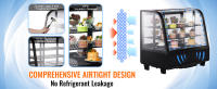 SucceBuy Vitrina refrigerada, refrigerador de exhibición de pasteles de encimera de doble nivel con iluminación LED, sistema de enfriamiento rápido, ventilación sin escarcha, puerta trasera con acceso deslizante - details 2