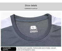Traje deportivo informal de verano para hombre, pantalones y mangas cortas transpirables de secado rápido, holgados para correr - details 13