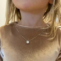 Collar Chapado en plata de ley 925, cadena de clavícula de circonita AAA brillante única versátil para mujer, joyería de boda al por mayor - details 1