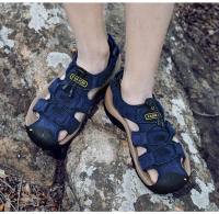 Sandalias deportivas de verano para hombre, calzado de senderismo al aire libre, Punta cerrada, cuero genuino, atlético, caminar por sendero, informal, zapatos de agua - details 21