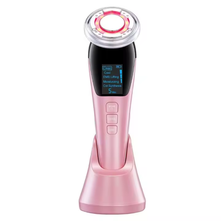 Masajeador Facial, Instrumento Multifuncional con Frío Calor Roja, Azul para Antiarrugas, Anti-envejecimiento, Limpieza Profunda, Cuidado Facial - 1