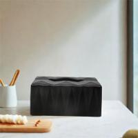 Caja de pañuelos minimalista duradera, caja de pañuelos de plástico impermeable, contenedor de pañuelos blanco y negro a prueba de polvo para dormitorio - details 10