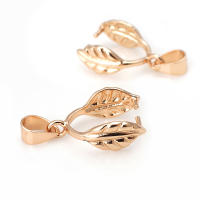 Colgantes de hojas de árbol de latón de Color dorado de 18K, cierres, collares con conector, suministros para fabricación de joyas, accesorios Diy - details 7