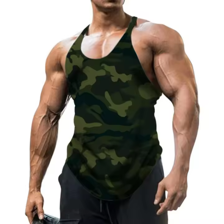 Nuevo chaleco con estampado de camuflaje para hombre, camisetas sin mangas de gimnasio geniales a la moda en 3D, camiseta sin mangas deportiva para entrenamiento físico Popular para hombre - 1