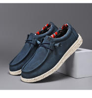 Los zapatos casuales de cuero para hombre son zapatos ligeros y de tela de un pedal para pies gordos y anchos. - details 15