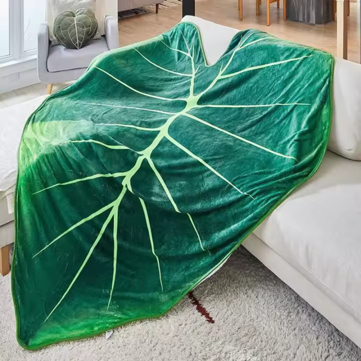 WOSTAR-Manta de franela suave y cálida de hoja gigante para cama, sofá, Gloriosum, planta, decoración del hogar, sofá, toalla, Cobertor - 1