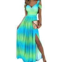 Vestido largo con cuello en v para mujer, moda de verano - details 1