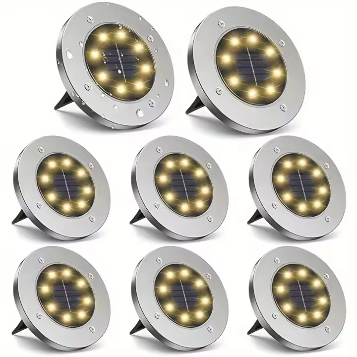 Luz Solar de Acero Inoxidable RXUNS Lámpara LED de Camino de Jardín Impermeable Brillante - 1