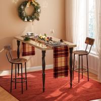 Taburetes de Bar con Respaldo, Taburete con Reposapiés, Silla Alta para Cocina, Salón, Bar, Patas - details 3