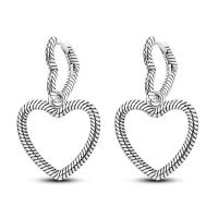 Pendientes de aro de Plata de Ley 925 para mujer, aretes con forma de corazón, luna y estrella, regalos de joyería - details 21