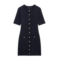Mini vestido de punto clásico para mujer nuevo estilo hecho a mano - details 0