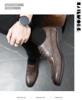 Vestido de negocios para hombres, zapatos de cuero versátiles de moda con cordones casuales bajos negros - details 9