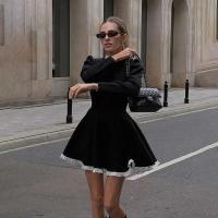 Tossy-minivestido de encaje negro para mujer, vestido de fiesta Vintage elegante de cintura alta a la moda, retales de verano 2024 - details 2