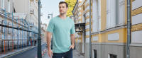 Camiseta casual de algodón con cuello redondo para hombre - details 2