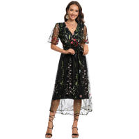 2025 primavera y verano europeos y americanos nueva ropa de mujer de gran tamaño vestido de encaje bordado conjunto de dos piezas cómodo y transpirable para mujer - details 7