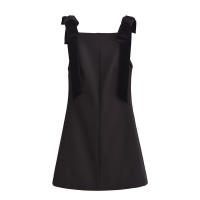 - Otoño nuevo vestido de fiesta corto elegante de moda femenina informal sin mangas con lazo para mujer - details 1