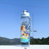 Conveniente botella de agua de 800ml, taza con pajita a prueba de fugas impresa Capybara, taza deportiva portátil de gran capacidad para viajes al aire libre - details 1