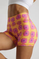 Nueva transfronteriza de Europa y Estados Unidos de la moda de dibujos animados de impresión pantalones cortos de cintura alta de elevación de la cadera de deportes fitness running yoga pantalones de tres cuartos femeninos - details 0