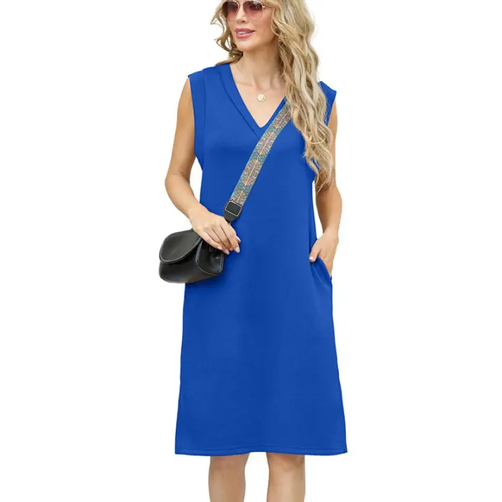 Vestido largo casual sin mangas para mujer, moda europea y americana 2025 - 1
