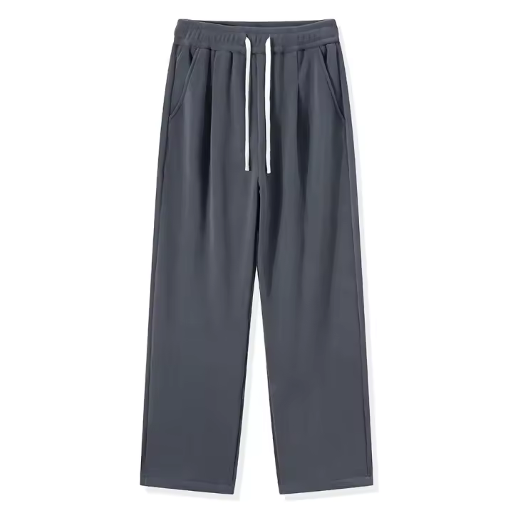 Rdovkxua Pantalones De Chándal De Invierno Para Hombre, Moda Coreana, Forro Polar Grueso Y Cálido, Pantalones De Chándal Sueltos Rectos De Pierna Ancha, Pantalones Térmicos Informales De Terciopelo Para Hombre - 1