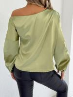 Blusa de satén de color blanco de manga larga, nueva camisa de verano para mujer - details 10