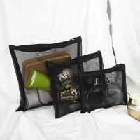 Neceser de viaje para mujer, bolsa de aseo de malla negra transparente, organizador de maquillaje, bolsa de lavado, pequeña y grande - details 30