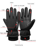 Cycg-guantes cálidos de dedo completo para deportes al aire libre, pantalla táctil, impermeable, a prueba de viento, esquí, bicicleta, Scooter, Invierno - details 6