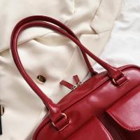 Bolso de mano de moda informal de cuero de PU vintage con diseño de doble bolsillo para mujer - details 33