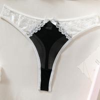 Lencería Sexy De Contraste Negro Y Blanco Conjunto De 2 Piezas Translúcido Con Bordado En Forma De Corazón Y Lazo Sujetador Y Brief Para Mujer - details 15