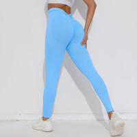 Pantalones de yoga elásticos para mujer, cintura alta y caderas, glúteos melocotón, secado rápido, correr, ciclismo, deportes, gimnasio - details 7