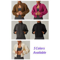 Chaqueta de lana Chaqueta con cremallera para mujer Chaqueta informal suave y cómoda de invierno suave y cálida Ropa para exteriores con cuello alto - details 1