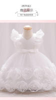 Vestido de verano para niña, de tul, con volantes, estilo princesa, para actuación de piano. - details 5