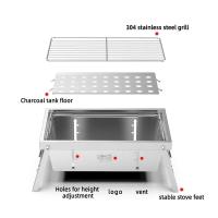 Estufa de leña de picnic de acero inoxidable para el hogar plegable portátil para acampar al aire libre, estufa de barbacoa desmontable - details 11
