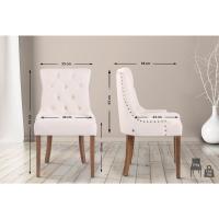 Salón Aberdeen Tapizado en Terciopelo Silla de Comedor con Base de Madera Estilo Escandinavo - details 5
