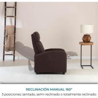 Sillón de Relajación Retrocedible Compacto, 2 Posiciones de Inclinación y Posición Cero, Apertura Push, Muebles de Masaje - details 4
