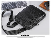 Bolso de Hombro Deportivo y de Ocio Patrón de Cocodrilo en Cuero Bolso Vertical de Moda Retro - details 13