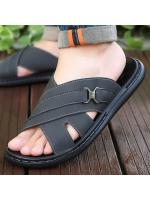 Sandalias de Cuero Transpirables para Hombres al Aire Libre Zapatos Casuales de Playa de Gran Tamaño - details 1