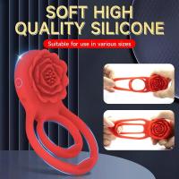 Juguete rosa con anillos duales, vibrador fuerte, estimulador de pezón y clítoris, anillo para retrasar la eyaculación, Juguetes sexuales para hombres - details 4