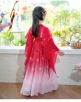 Hanfu primavera y otoño vestido elegante antiguo súper inmortal para niñas pequeñas falda de bata de estilo chino Tang para niños - details 11
