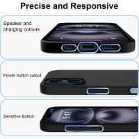 Funda suave de silicona mate de lujo ultrafina a prueba de golpes para iPhone 16 Plus negro sólido completo para Apple iphone 16 Pro Max contraportada - details 3