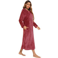 Bata holgada de lana para mujer, ropa de casa cálida - details 5