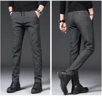Pantalones de felpa de invierno para hombre, pantalones de negocios a la moda, cálidos, con cordón de terciopelo, gruesos, informales, elásticos, ropa masculina 28-29 - details 13