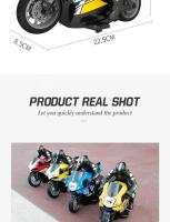 Moto de Carreras RC para Niños Scooter Eléctrico de Alta Velocidad 4 Canales Modelo de Regalo 1/6″ - details 25