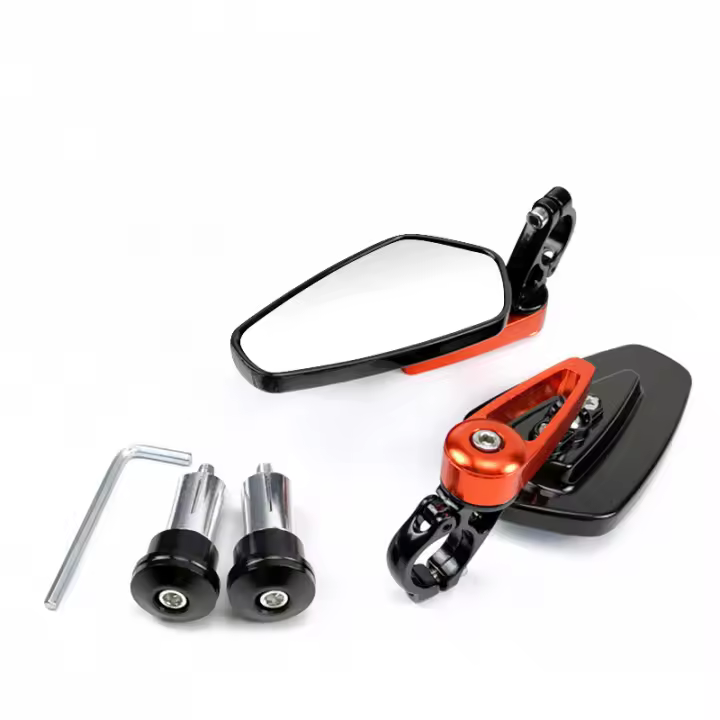 Espejo Lateral de Motocicleta en Aluminio 7/8" 22mm Par Universal para Motocicletas con Manillar y Espejo Trasero - 1