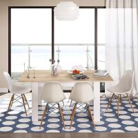 Mesa de Comedor Extensible de Madera Blanca Estilo Canadiense 140 a 190cm Ancho 90 Altura 78 - details 8