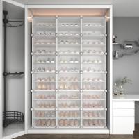 Zapatero de Plástico Portátil 8 Niveles, 32 Pares, Organizador para Armario, Entrada, Dormitorio, Pasillo Blanco, 2 x 8 - details 30